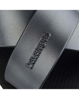 Women's Aqua Metallic Crisscross Slide Sandals