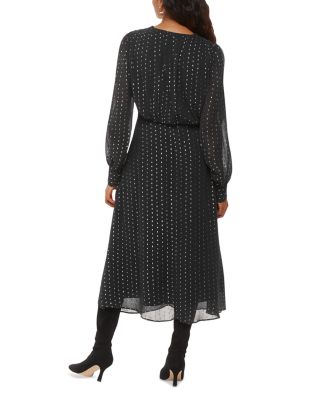 Petites Metallic Stripe Midi Dress