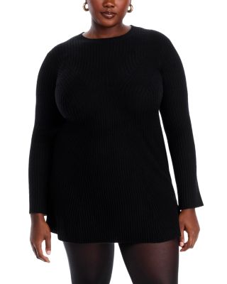 100% Cashmere Contour Ribbed Mini Dress - Exclusive