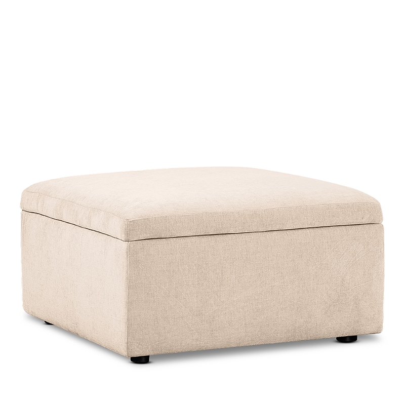 Bloomingdale's Alice Medium Square Storage Ottoman, In Fabric In Artisan Barley