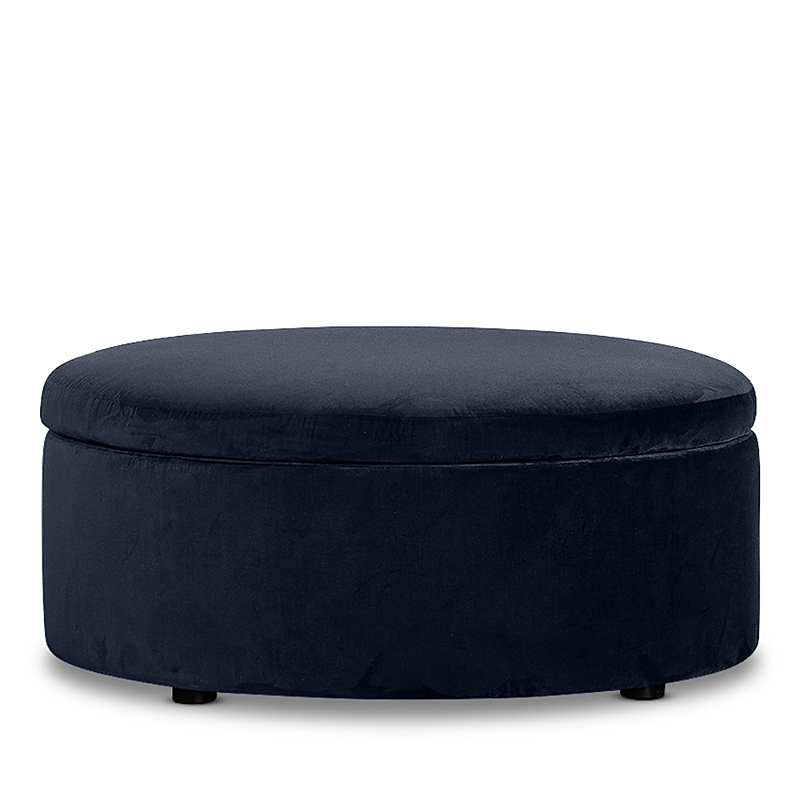 Bloomingdale's Alta Large Round Storage Ottoman, In Fabric In Amici Indigo