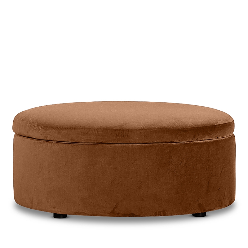 Bloomingdale's Alta Large Round Storage Ottoman, In Fabric In Amici Ginger