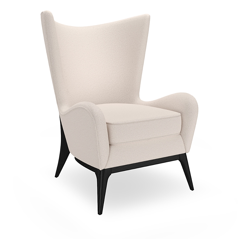 Caracole What's New Pussycat Chair In Modern Walnut/ivory