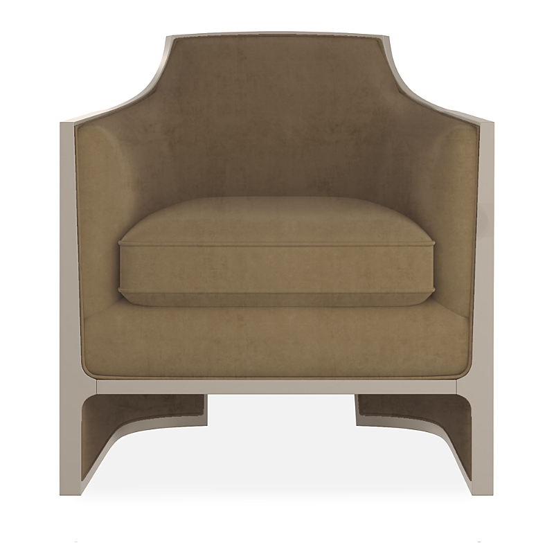 Caracole The Cat's Meow Chair In Soft Silver Paint/caramel