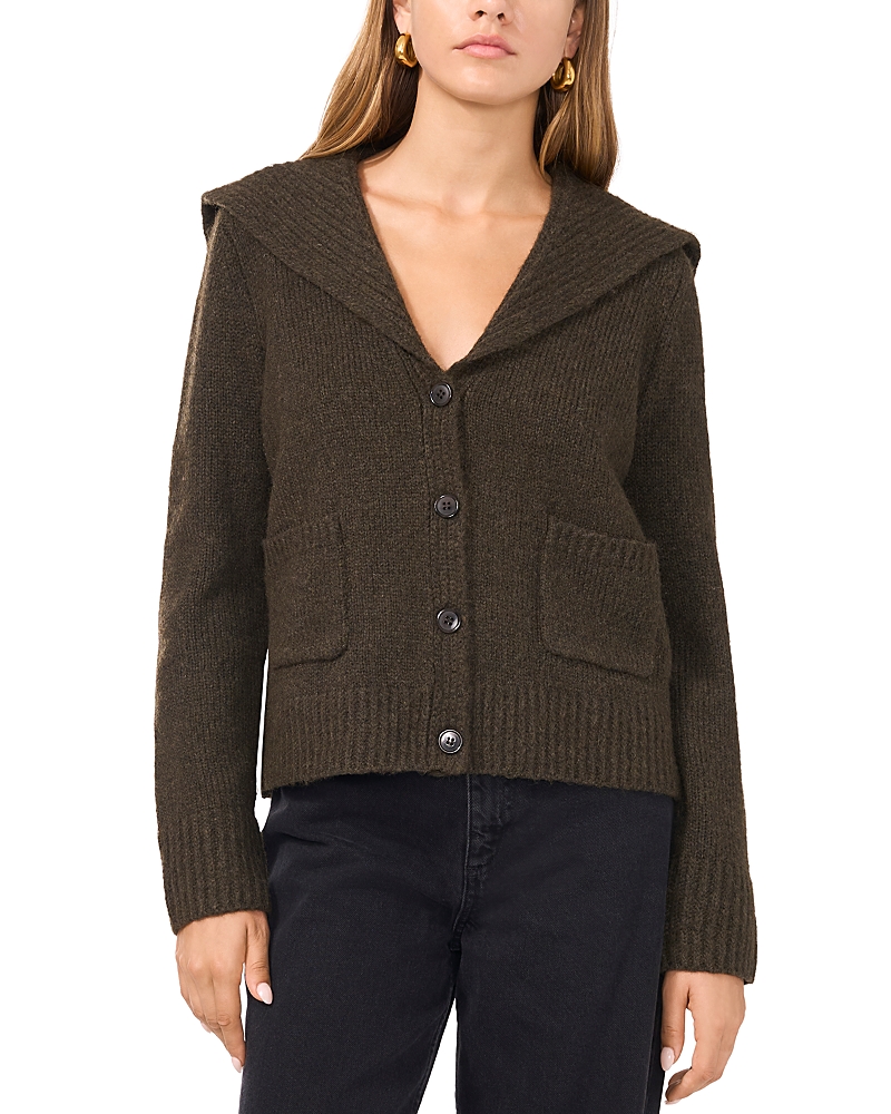 1.state Foldover Collar Cardigan In Gray Beluga