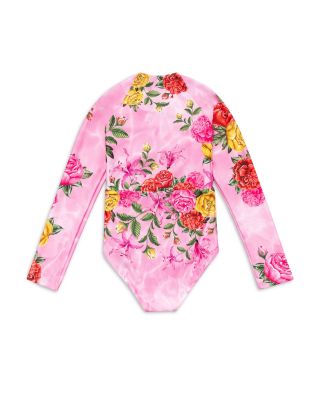 Girls' Cindy Mirage Printed Long Sleeve 1 Piece Swimsuit - Little Kid, Big Kid