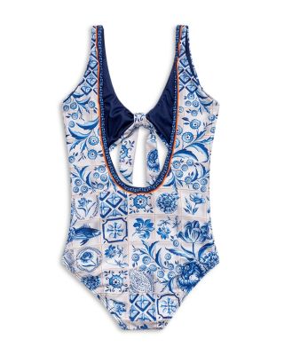 Girls' Iliana Azure Tie 1 Piece Swimsuit - Little Kid, Big Kid