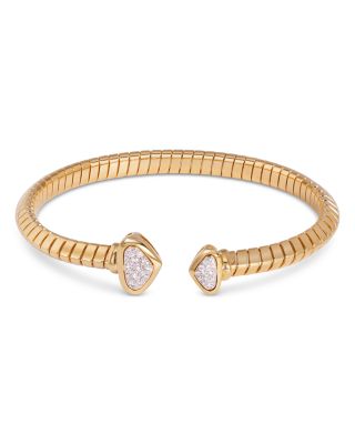 18K Yellow Gold Trisolina Small Castanga Pav&eacute; Diamond Bangle Bracelet
