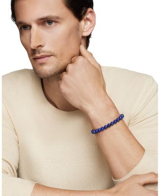 Men's Spiritual Beads Bracelet with Lapis Lazuli, 8mm