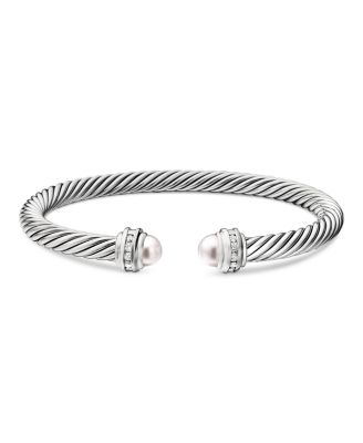 Cable Classics Bracelet with Cultured Freshwater Pearl & Diamonds
