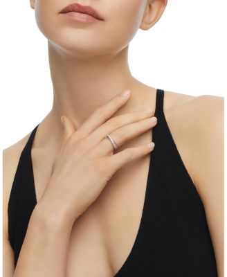 Crossover Ring with Diamonds