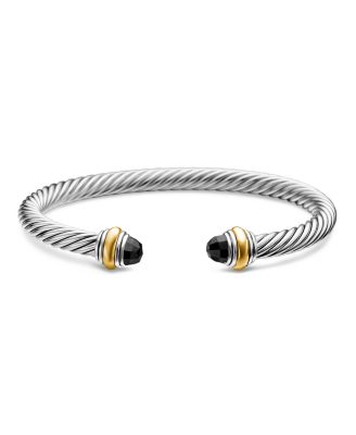Cable Classic Bracelet with Black Onyx and 14K Gold, 5mm