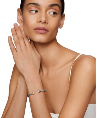 Cable Classic Bracelet with Cultured Freshwater Pearl and 14K Gold, 5mm