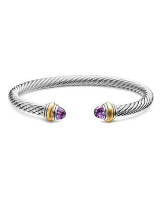 Classic Cable Bracelet in Sterling Silver with 14K Yellow Gold, 5mm