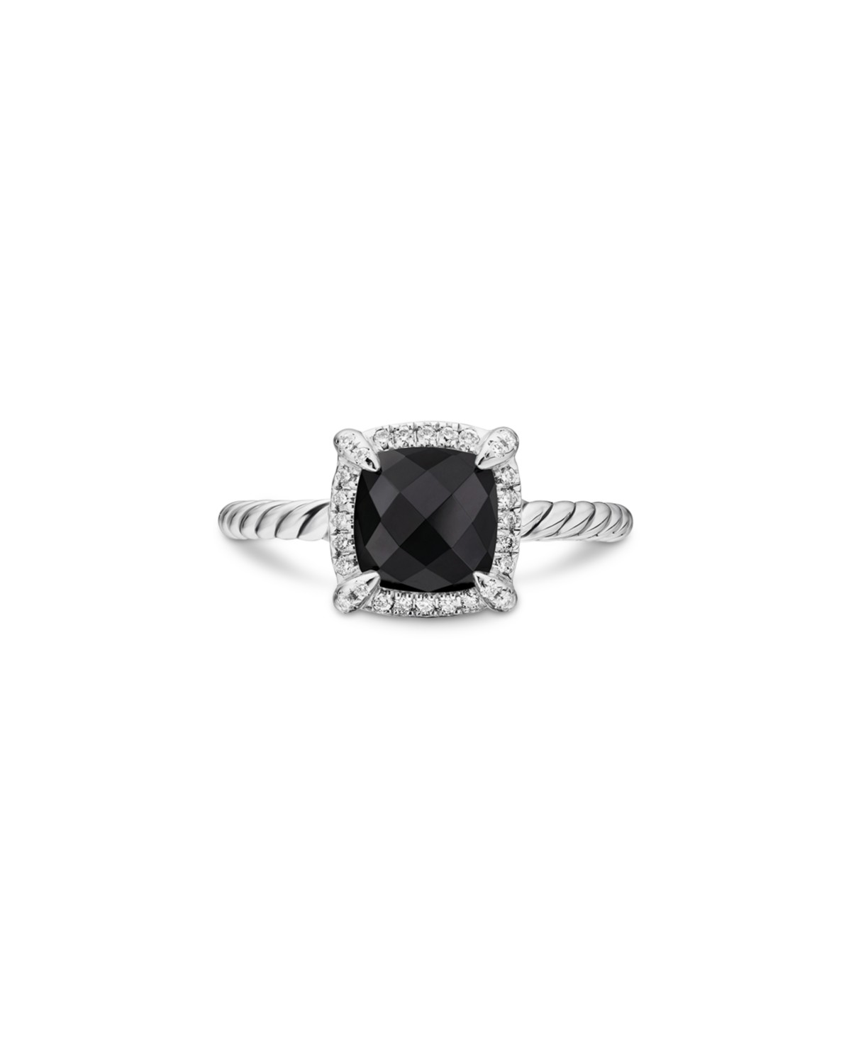 Sterling Silver Petite Chatelaine® Ring with Gemstone & Diamonds