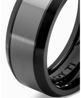 Men's Black & Gray Titanium 8.5mm Beveled Band