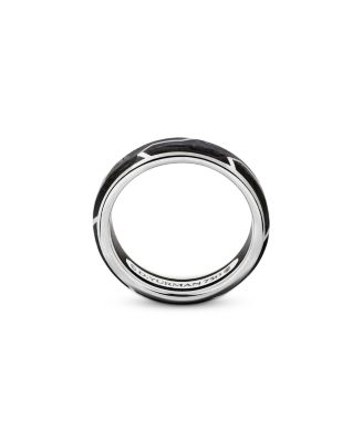 Men's 18K White Gold Forged Carbon 6mm Band
