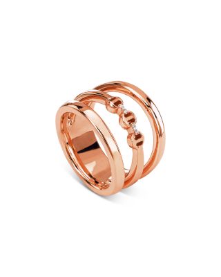 18K Rose Gold Asset Diamond Accent Three Row Ring