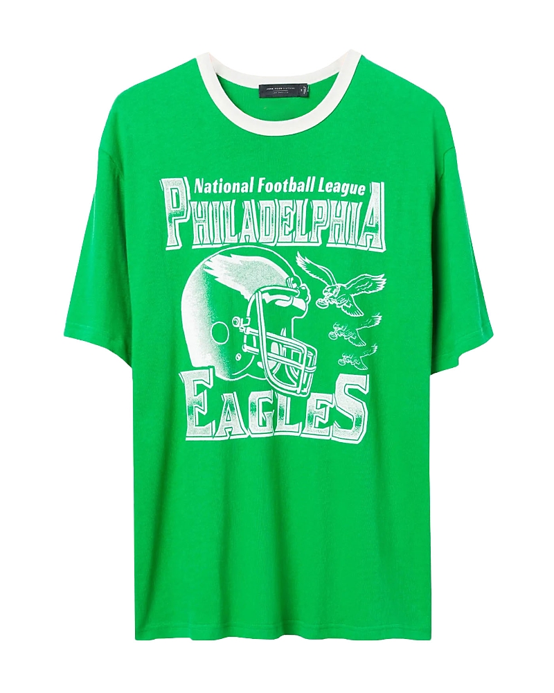 Junk Food Clothing Unisex Nfl Philadelphia Eagles Oversized Ringer Tee In Kelly