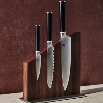 Set of 3 Japanese High Carbon Stainless Steel Knives and Holder