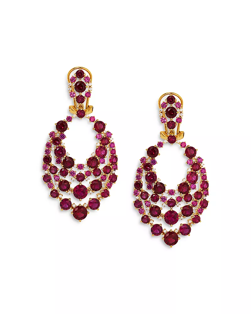 Nadri Starlet Stone Mosaic Drop Earrings