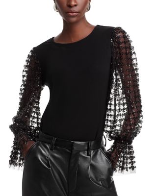 Elie Tahari - The Robinne Mixed Media Top