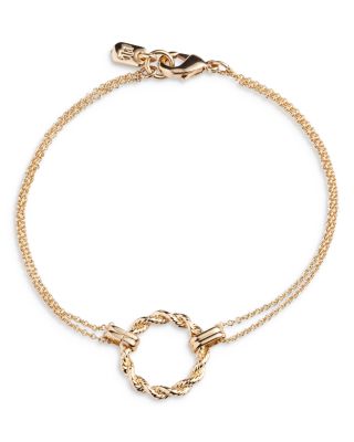 Ralph Lauren Twisted Circle Charm Double Chain Flex Bracelet
