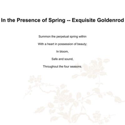 Vase, In the Presence of Spring, Exquisite Goldenrod