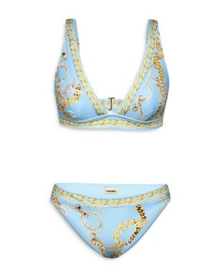 Lexie Chain Print V Neck Bikini Top