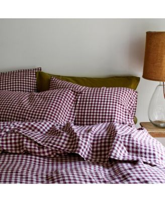  Gingham Linen Blend Pillowcase Pair, Square