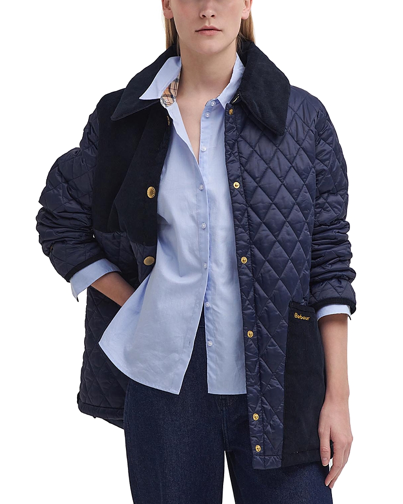 Barbour Reeth Quilt Womens Jacket In Blue In Navy
