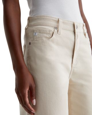 Saige Mid Rise Cropped Wide Leg Jeans in Opal Stone