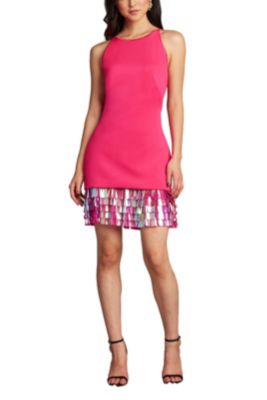  Selena Neoprene Sequin Fringe Mini Dress