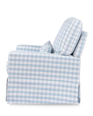 Crawford Pillowback Comfort Swivel Glider in Gingham