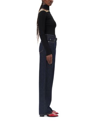 Izey Belted Wide Leg Jeans in Rinse