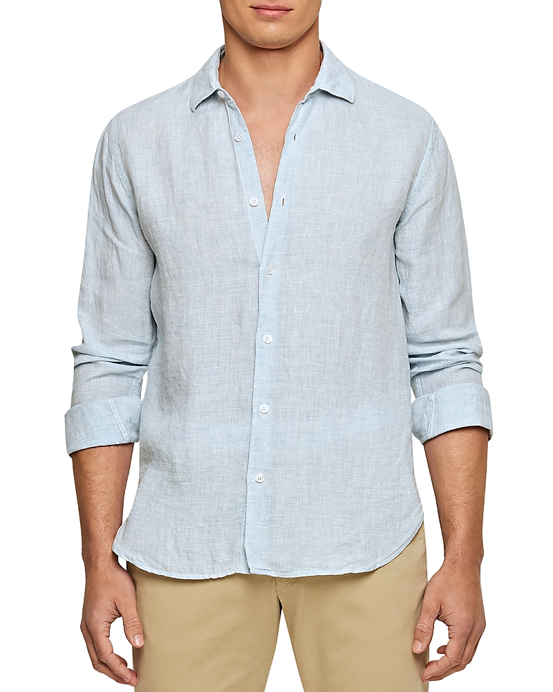 Orlebar Brown Giles Linen Textured Tailored Fit Button Down Shirt