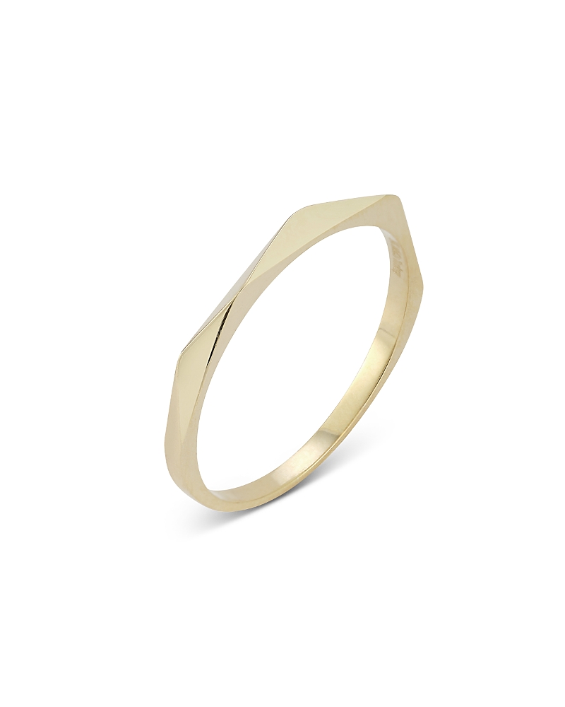 MOON & MEADOW 14K YELLOW GOLD ANGLE STACK RING