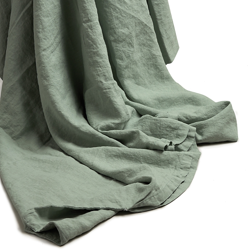 Piglet In Bed Linen Blend Duvet Cover, Twin In Sage Green