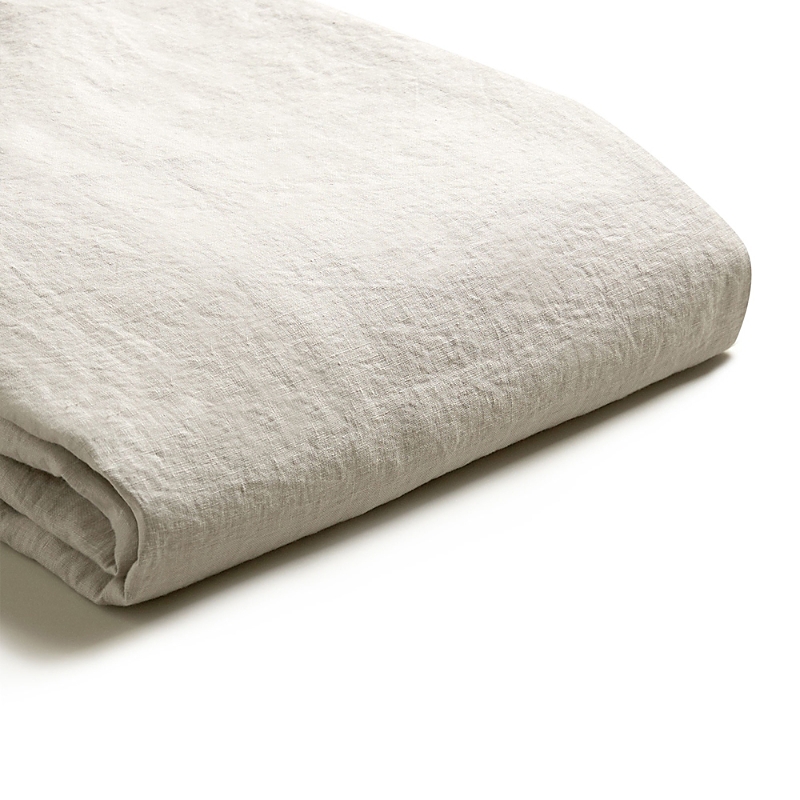 Piglet In Bed Plain Linen Blend Flat Sheet In Oatmeal