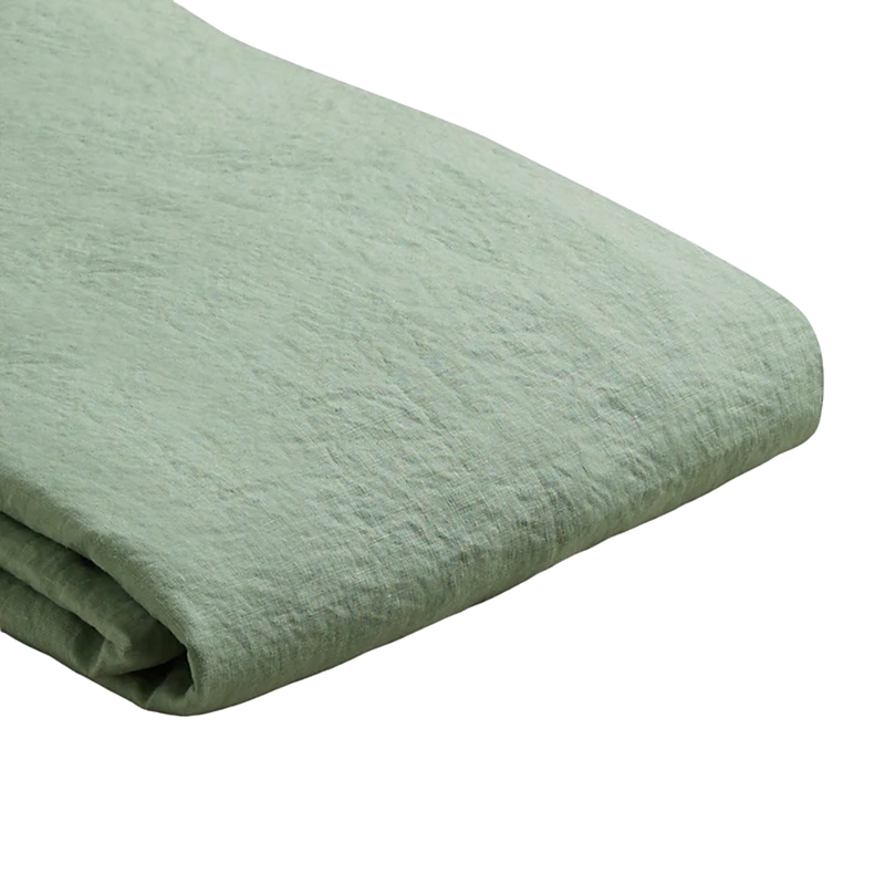 Piglet In Bed Linen Blend Flat Sheet, Twin In Sage Green