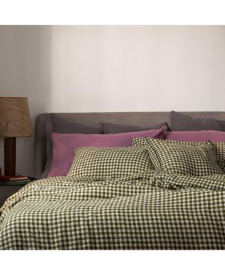  Gingham Linen Flat Sheet, King