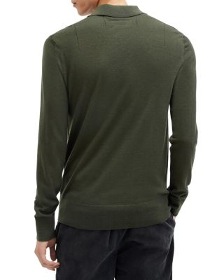 Mode Regular Fit Merino Wool Long Sleeve Polo Sweater