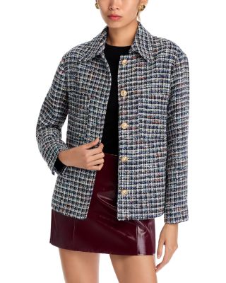 AQUA - Collared Tweed Jacket - Exclusive
