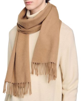 Sandro Wool & Cashmere Fringe Trimmed Scarf