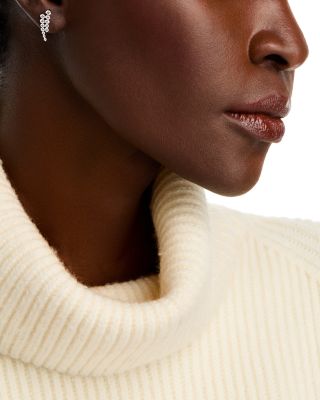 Diamond Ear Climbers in 14K White Gold, 0.91 tcw