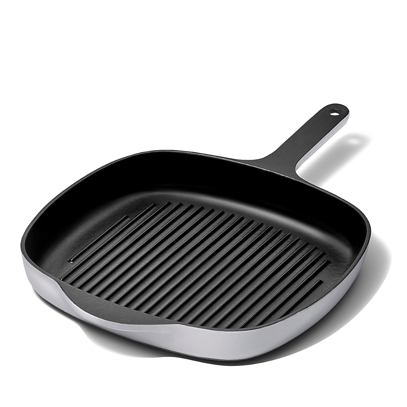 Caraway 10.5-inch Enameled Cast Iron Grill Pan In Gray