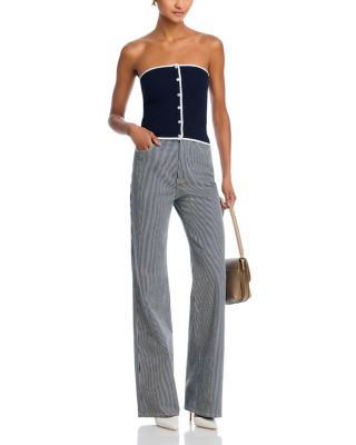 Crosbie High Rise Wide Leg Jeans in Solstice Stripe