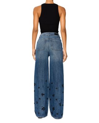 DL1961 Hepburn Wide Leg High Rise Jeans in Embellished