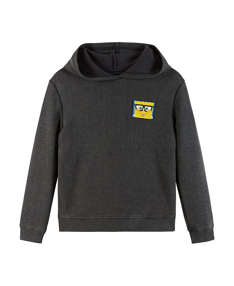 Andy & Evan Boys' Spongebob Squarepants X Stone-washed Hooded Waffle Tee - Big Kid In Grey