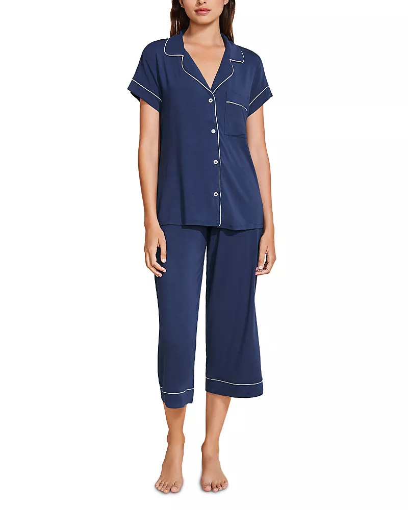 Eberjey Gisele Short Sleeve Crop Pajama Set